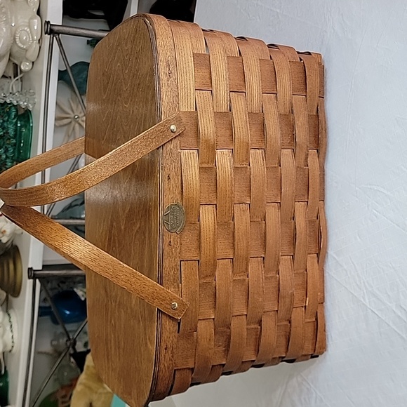 Peterboro Basket Kitchen Vintage Peterboro Basket Co Cooler Picnic Basket With Lid Handles